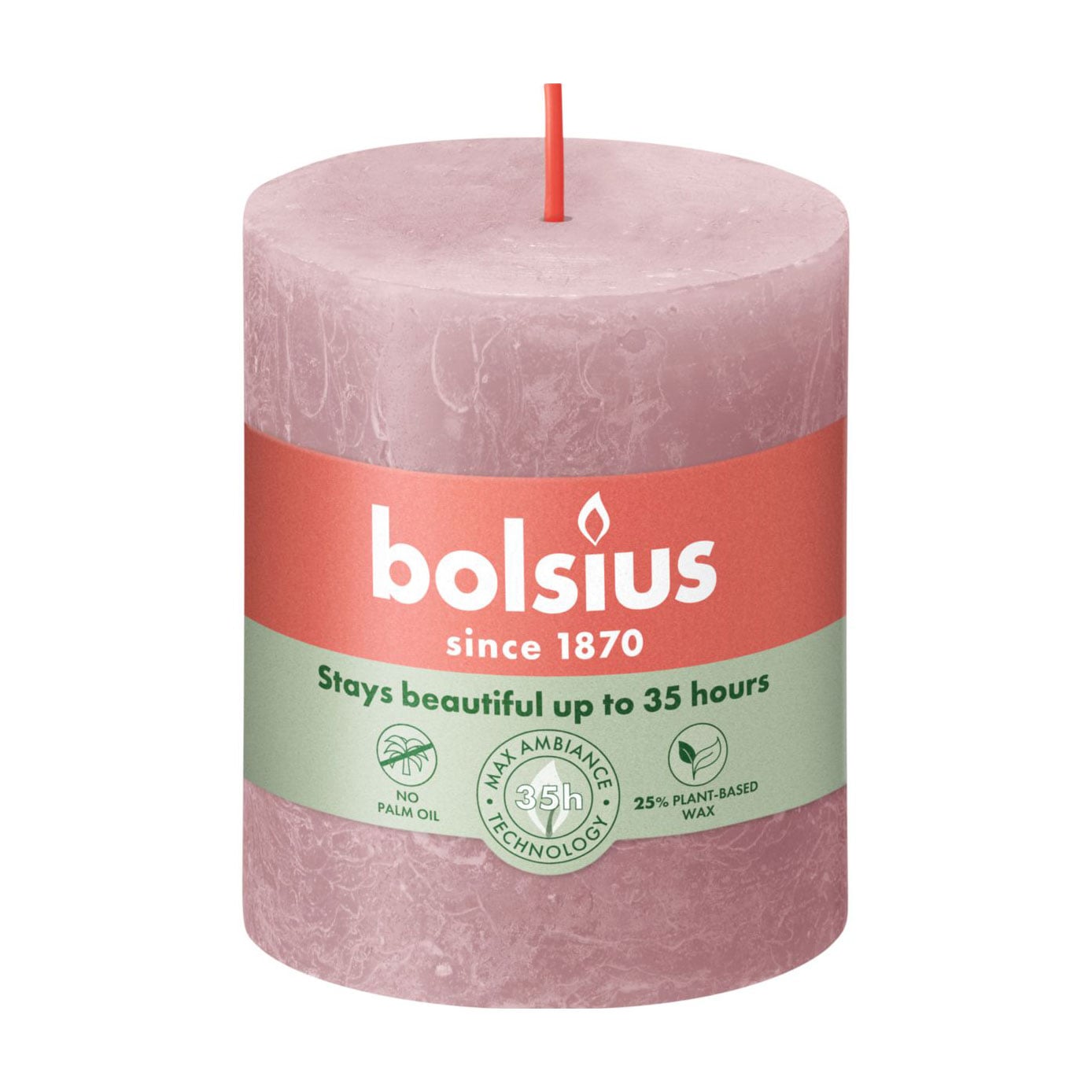 Циліндрична свічка Bolsius Rustic Shine Квітковий рожевий, 80*68 мм