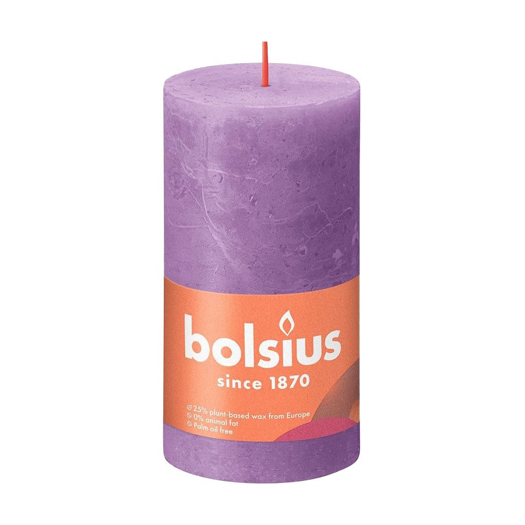 Циліндрична свічка Bolsius Rustic Shine Яскраво-фіолетовий, 130*68 мм